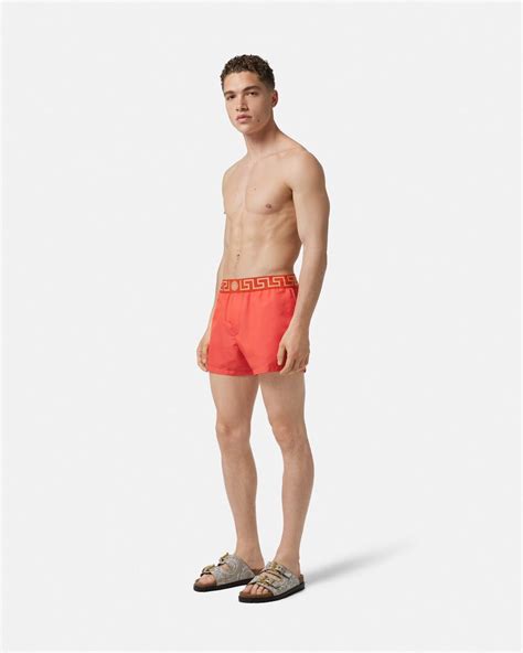 Greca Border Swim Shorts Red 